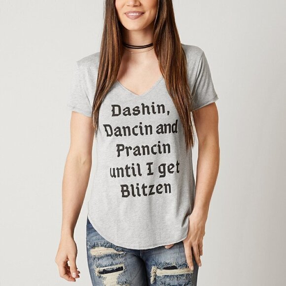 TWINE & STARK Dashin, Dancin, Prancin Holiday T-SHIRT NWT - Picture 1 of 1